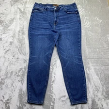 Judy Blue Women 20W Fit 35" Dark Wash Skinny Jean High Rise Denim Comfrt Stretch