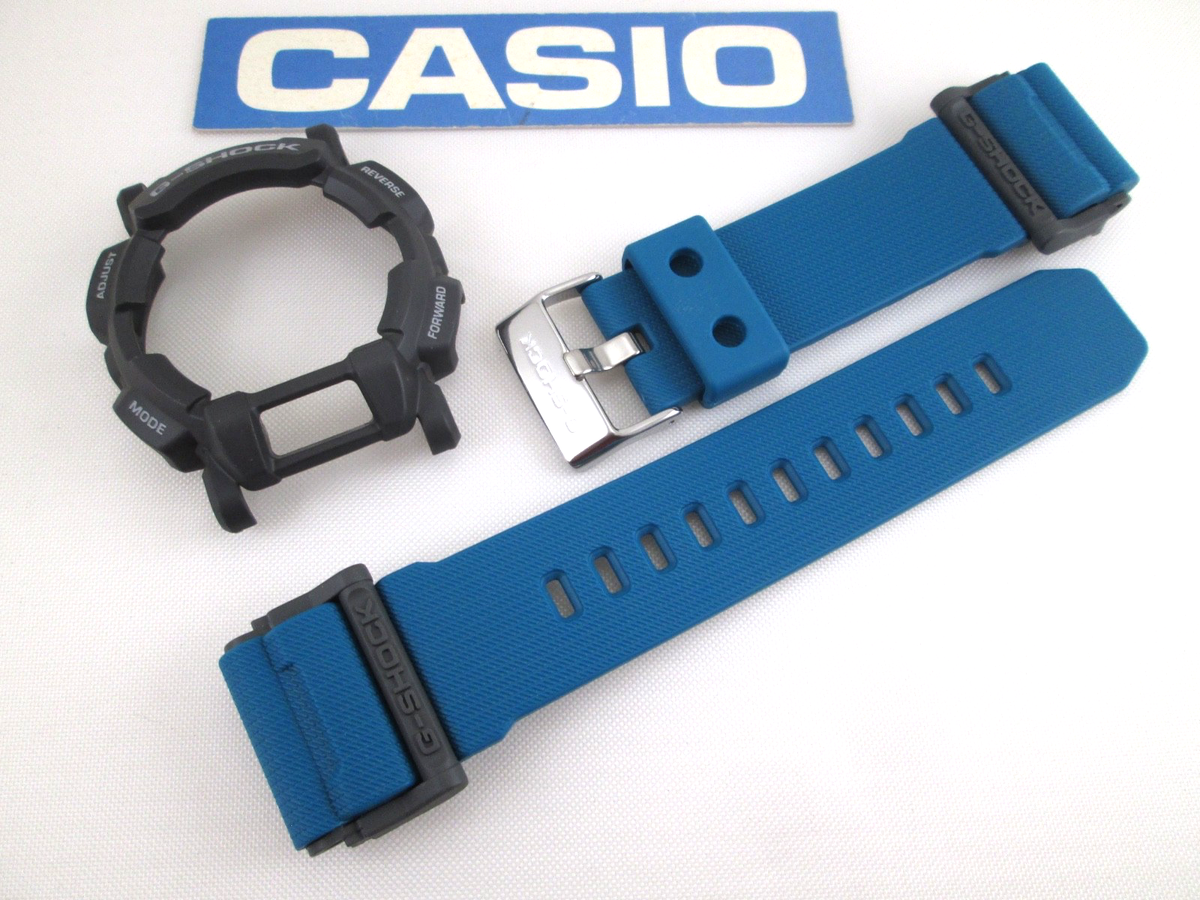 Genuine Casio G-Shock GD400 GD-400 blue resin watch band & bezel