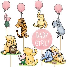 16Pcs Winnie Centerpieces for Baby Shower Decorations Girls Table Signs for G...