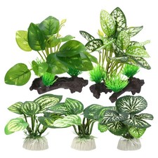 Aquarium Plastic Plants Set Decoration Silk Aquarium Plants for Betta Fish Green