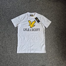 Image of Lyle and Scott White Logo T Shirt Brand New Youth 12 13 Large Eagle