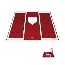 Baseball and Softball Hitting Mat for Batting Stance Practice, Home Plate Mat...