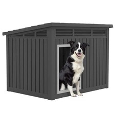 Weather-Resistant Flat-Top Pet House with Secure Entrance for Indoor and