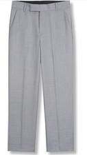 Calvin Klein Boys Flat-Front Dress Pant, Straight Leg Fit Size Reg 12 Light Gray
