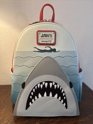 #ad LOUNGEFLY Jaws Shark Mini Backpack NWT Universal Studios Exclusive 2022 RETIRED $200.00