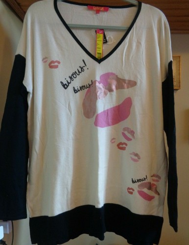 CATHERINE MALANDRINO WINTER WHITE "BISOUS" PULLOVER SWEATER NWT $108 XS/S - Bild 6 von 11