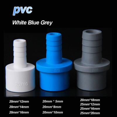Hosetail Connector PVC Pond Pool Hose Pipe Adaptor O.D 5mm-20mm Blue/White/Grey