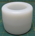 Plastic Roller 3.75inOD 3in Width 2.5inID 2inID Crowned Round Axel Plain Bearing