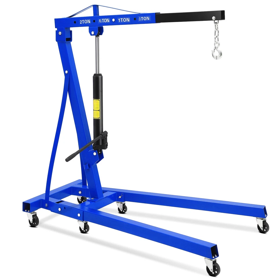 Engine Hoist Crane Cherry Picker 2/4400LB Hydraulic Garage Shop Engine Lift Jack Foto 2 de 4