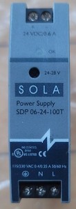 Sola SDP 06-24-100T 24 VDC 0.6 Amp Power Supply SDP0624100T SDP 0624100T