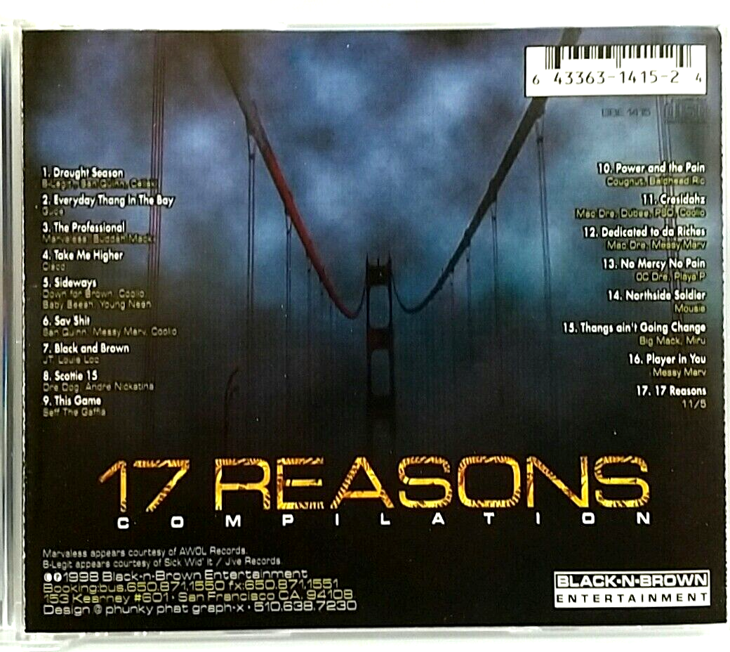 CD) Various – 17 Reasons , Comp, BBE1415, 1998 US Press, San Quinn