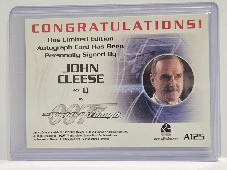 James Bond Heroes & Villains 2010 Auto Autograph Card A125 John Cleese as Q - Image 4 of 4