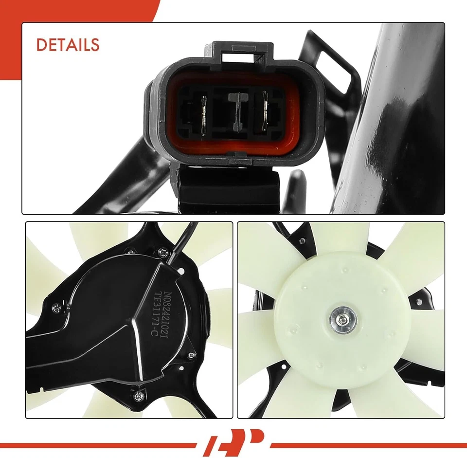 Ventilador de refrigeração condensador A/C lado direito do passageiro para 2005-2010 Honda Odyssey - Imagem 3 de 4