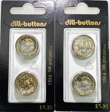 2 Dill Buttons 2 Pack Ludovicus Rex Plures Non Capit Orbis 24K Plated