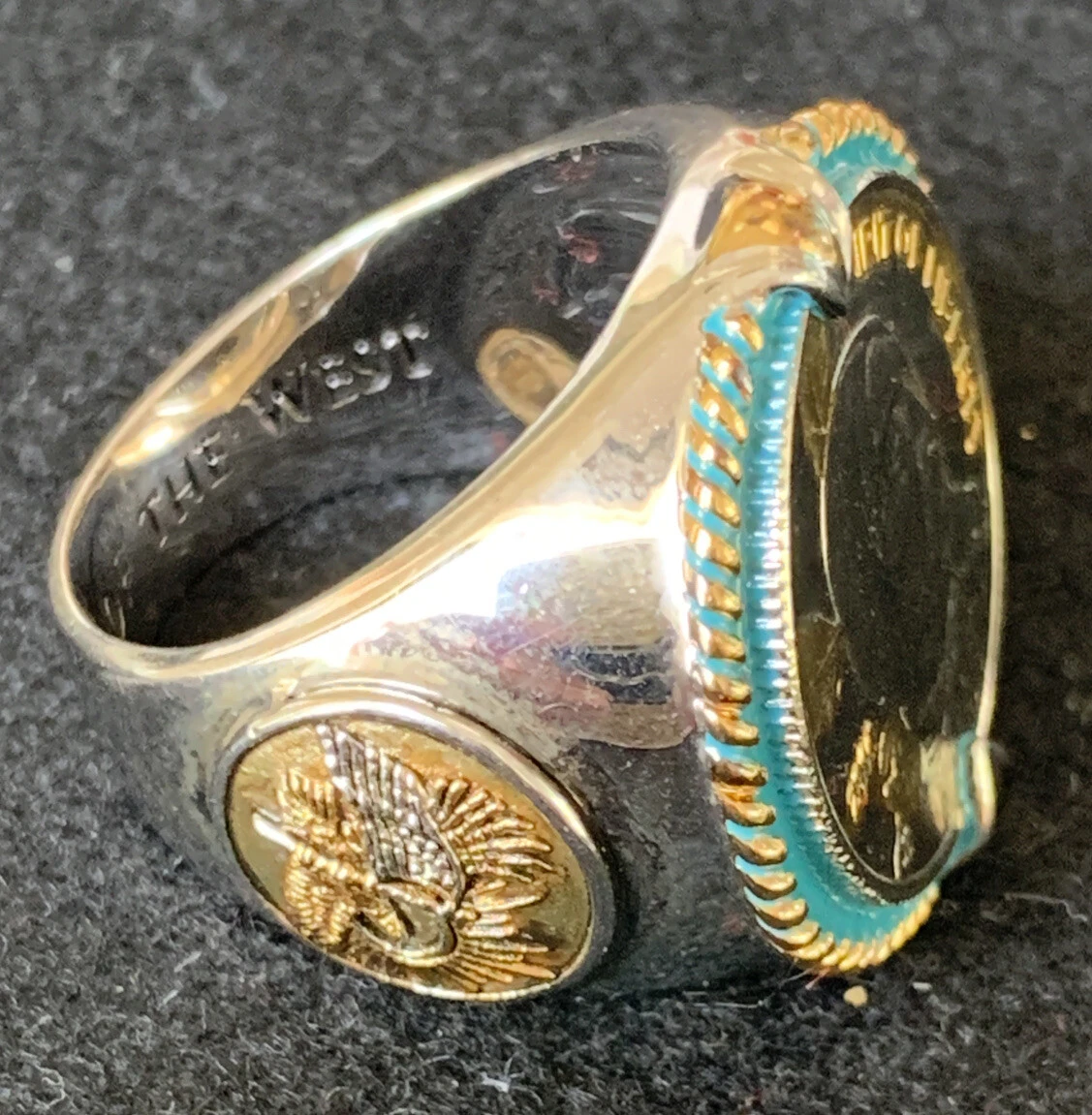 Bradford Exchange Mens The Spirit Of The West Ring Size 10.5