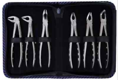 Set of 6 Roba Extraction Forceps Diamond Coated Beaks Diamond Tipped Forceps GER