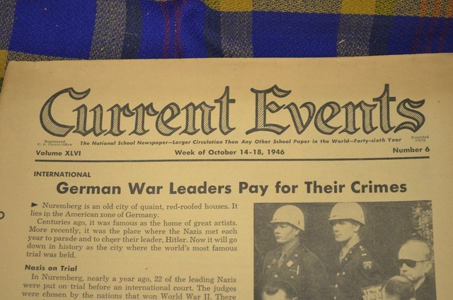Vtg pair of 1946 current events magazines open doors to europe german 