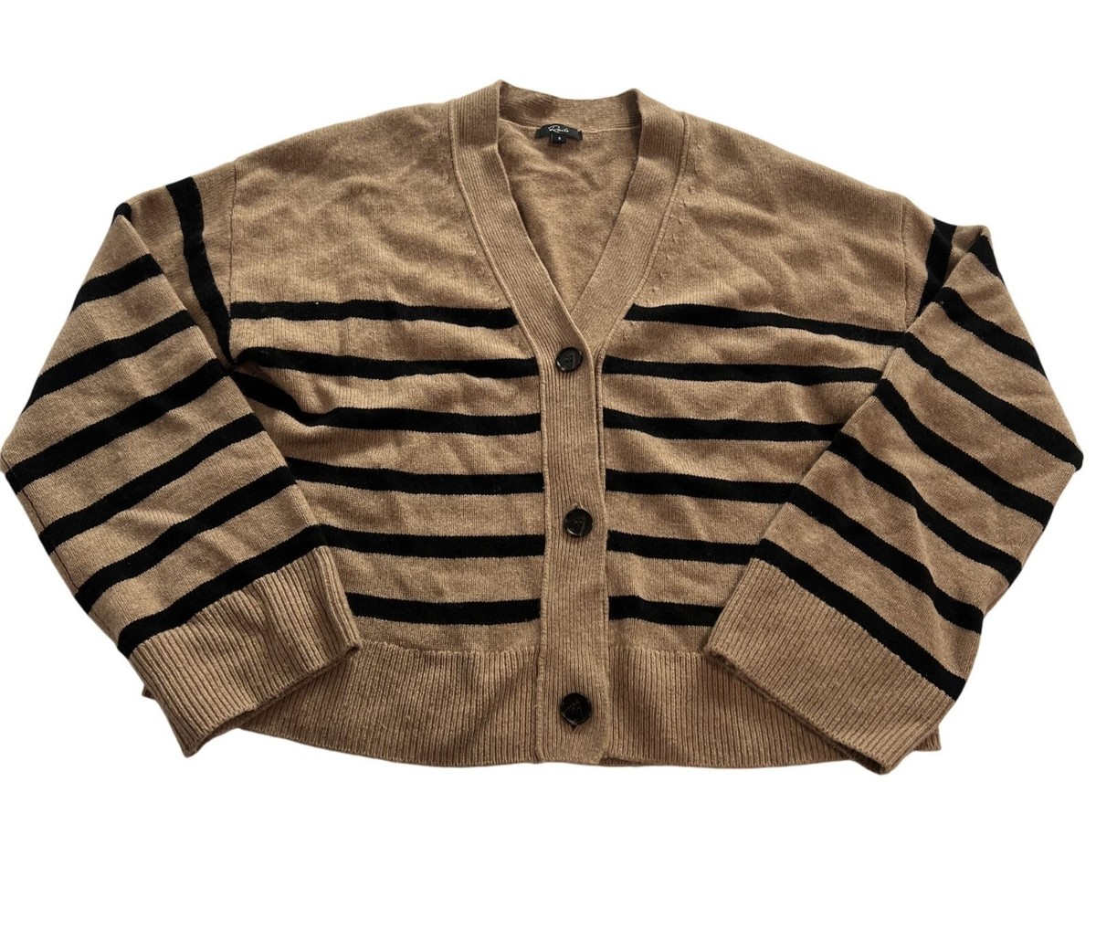 Rails Geneva Cardigan in Camel Black Stripe