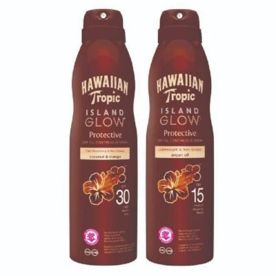Hawaiian Tropic Island Glow Sun Protective Dry Oil Continuous Spray - Choose