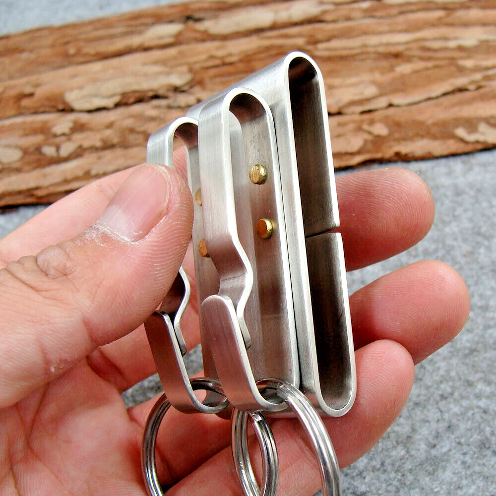 Stainless Steel Belt Clip Belt Key Holder Keychains Keyrings