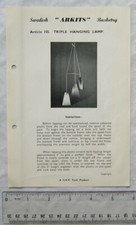 Vintage leaflet: Swedish Arkits Basketry - triple hanging lamp, 155