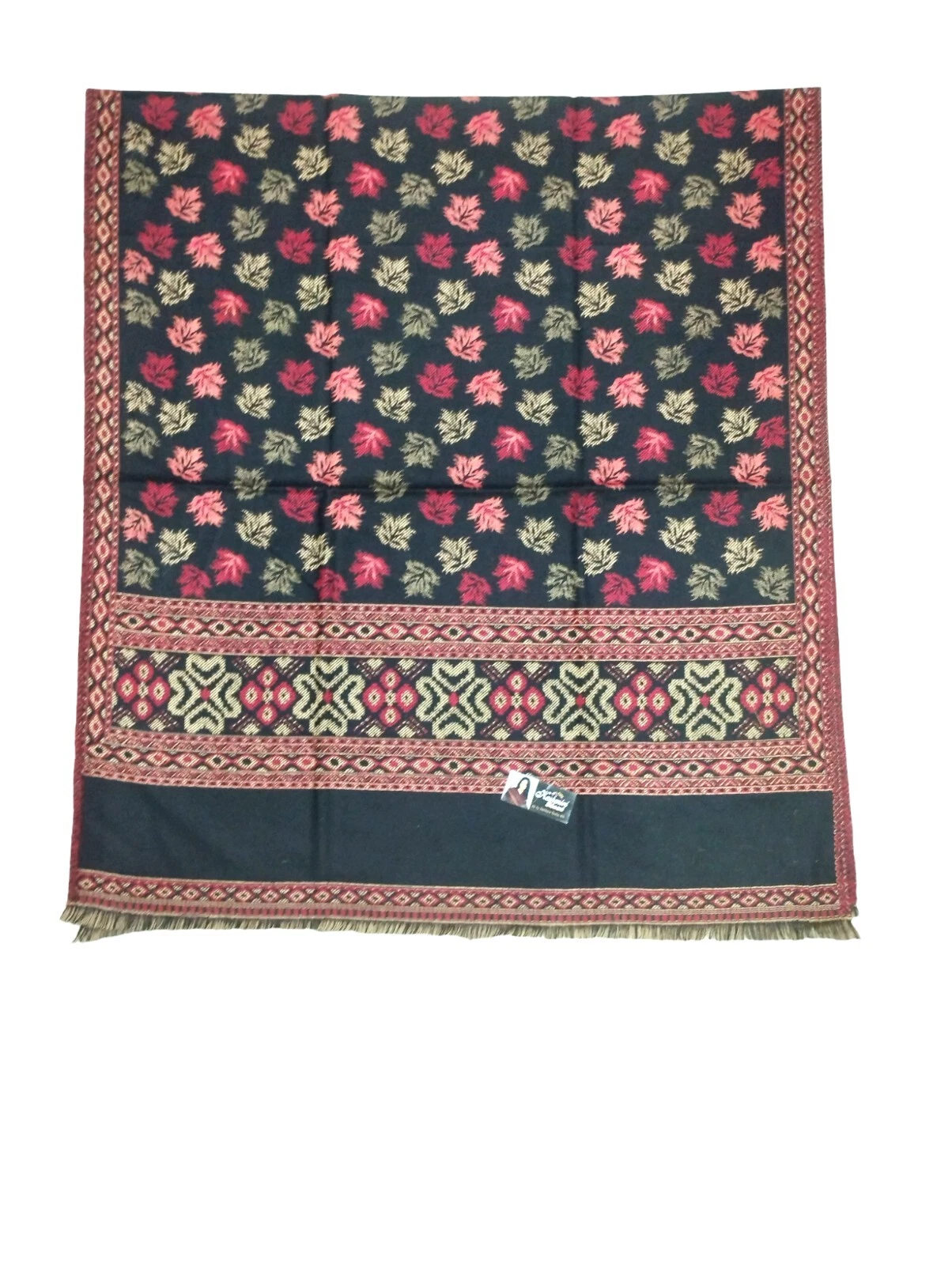 Pashmina Handloom Oversize Shawl/Wrap For Women Colour_Black 100℅ Cashmere Wool