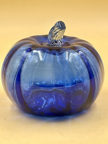 Calabaza artesanal de vidrio azul - Imagen 6 de 6