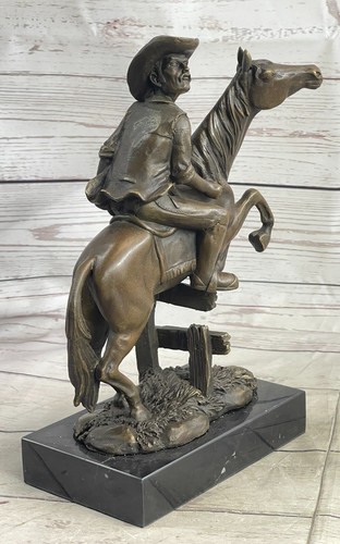 The Bronco Buster Real Bronze Western Cowboy Sculpture by Frederic Remington Art - Picture 4 of 10