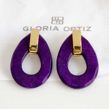 Gloria Ortiz Teardrop Stone Statement Stud Earrings Women Party Vacation Jewelry