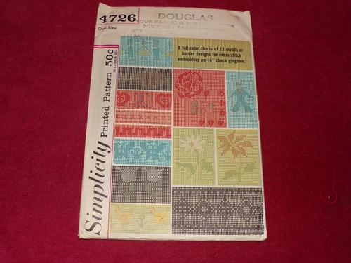 ? SIMPLICITY #4726 - 13 MOTIFS - CROSS STITCH EMBROIDERY TRANSFER PATTERN FF