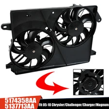 Dual Radiator Cooling Fan Fit 05-10 Dodge Chrysler 300 Challenger Charger Magnum