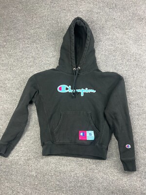 Champion Reverse Weave Hoodie Black Blue And Pink Champion