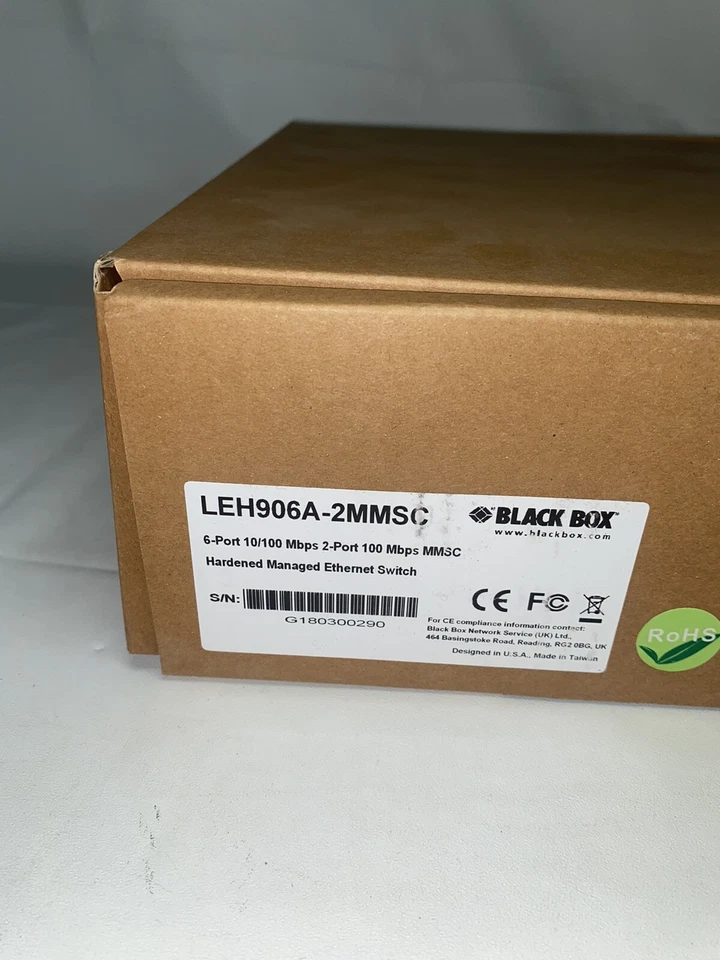 Black Box LEH906A-2MMSC 6-Port 10/100 Mbps 2-Port 100 Mbps MMSC New Open Box - Image 2 of 4
