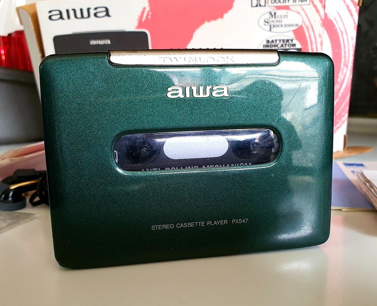 Rare Green Aiwa PX547 Walkman Multi-Sound Processor Boxed with