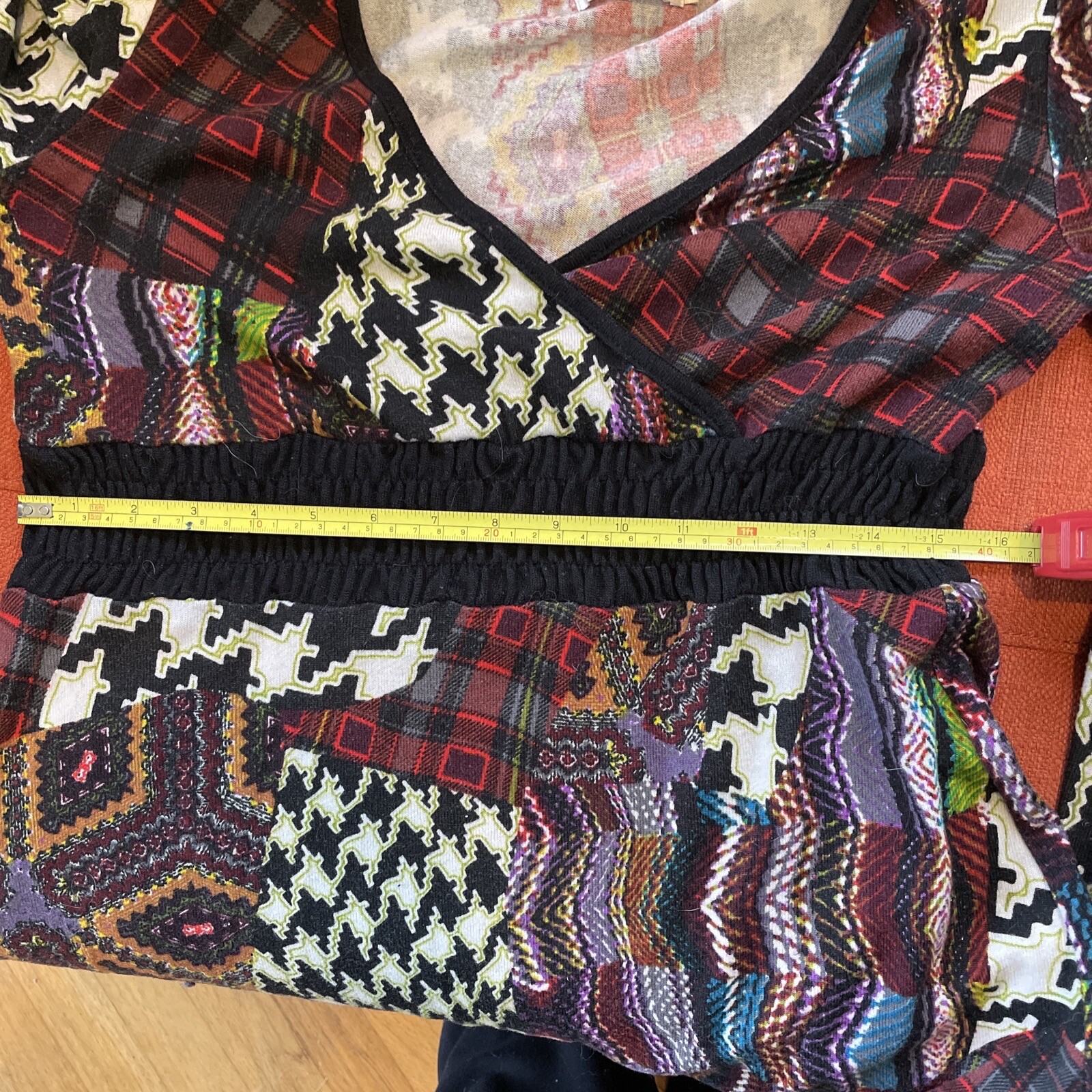 Just Funky Wrap Dress Women’s M Multicolored Bout… - image 5