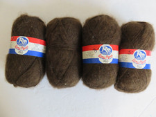 VTG Lot of 4 Skeins Lana Moro Polo Yarn Brown Brushed Super High Bulk