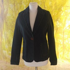 Thomas Burberry 98% Cotton Blue Jacket. Uk Women's Size Small