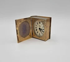 Seth Thomas Miniature Book Alarm Clock with Photo Frame Made in Germany