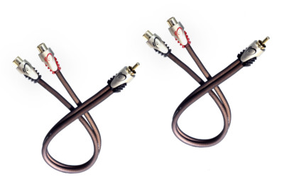 KnuKonceptz Klarity RCA Cable Y Adapter 1 Male to 2 Female RCA Splitter Pair (2)