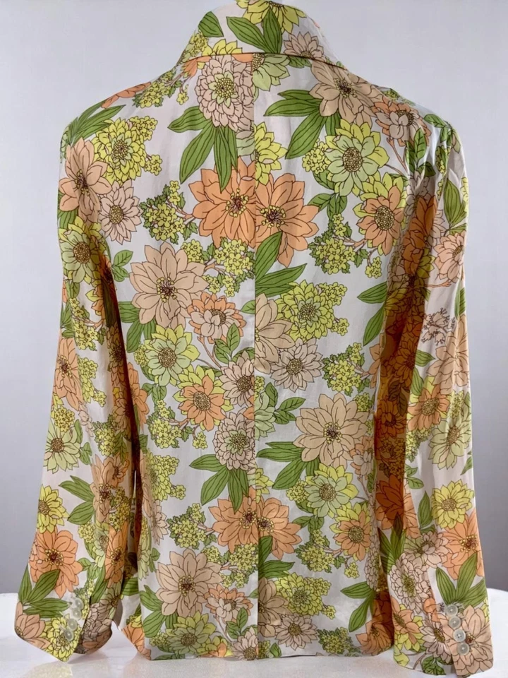 Blazer J Crew Zinnia Floral Parke Talla 8 Manga Larga Botón Frontal Blazer NUEVO Foto 4 de 4