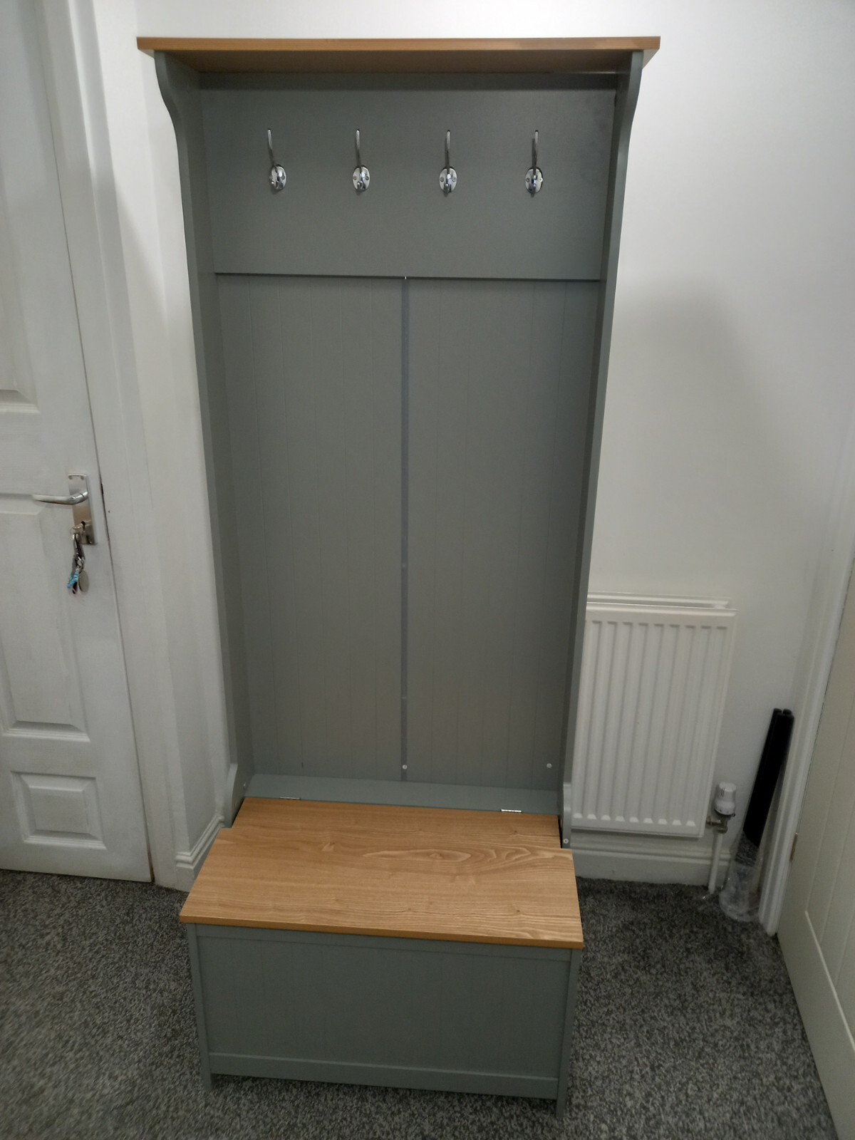 VonHaus Coat Rack Stand And Shoe Storage Bench eBay