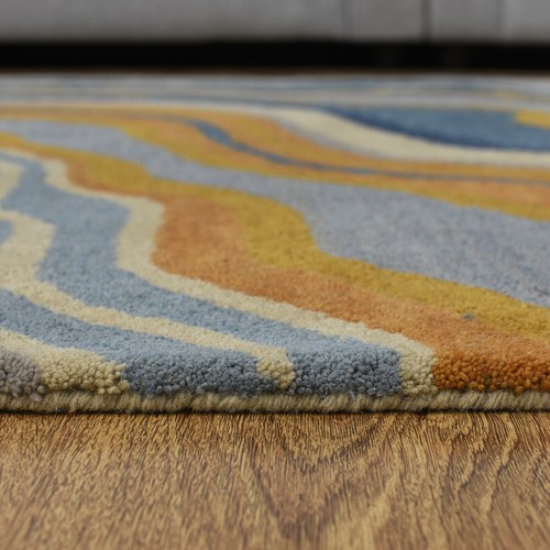 Alfombra ecológica de lana acolchada a mano abstracta multicolor BBH Homes BBK00S17 - Imagen 6 de 8
