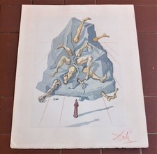 Litografia SALVADOR DALI' I simoniaci Divina Commedia Dante Inferno FIRMATA
