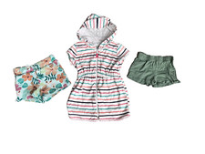 Toddler Girls Summer Clothes Lot 1-Hooded Cover-Up  2- Shorts Size 3T