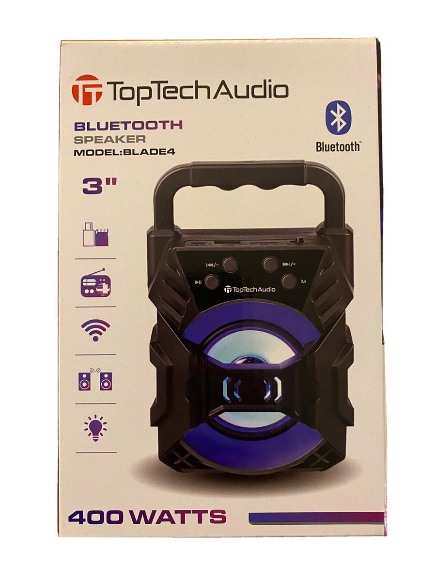 TopTech Audio Bluetooth Speaker Black 400 Watt Mini Portable | eBay