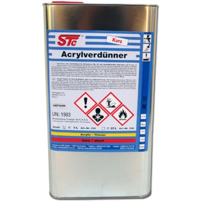 5 L Acrylverdünnung kurz STC Verdünnung 2K Lackverdünner Farbverdünnung 