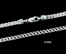 Mens 5.5MM Real 925 Solid Sterling Silver Franco Box Link Chain Necklace ITALY