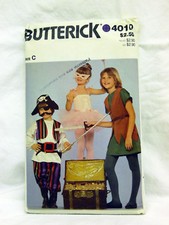 Butterick 4010 Costumes, Ballerina, Pirate - Size C - Boy / Girl S,M.L - Uncut