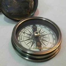 Solid Brass. Push Knob Button Compass Old London Ship/Boat Pocket - Foto 5