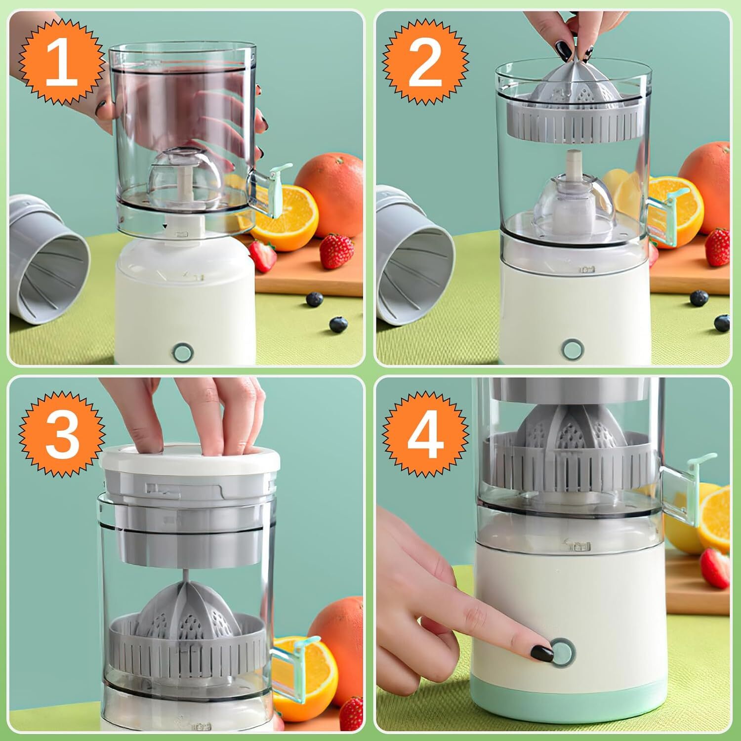 Electric Citrus Juicer Orange/Lemon/Grapefruit Squeezer Portable